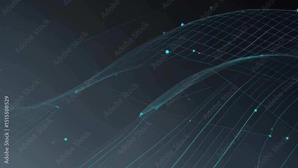 Poster abstract wireframe network with connected nodes for modern technology concepts