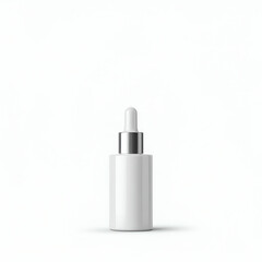 High Resolution Vector Illustration of a Sleek Serum Bottle with Dropper Cap on White Background - Ideal for Skincare Infographics and Promotions