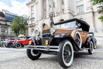 Old car from 1930, Cabriolet, vintage.