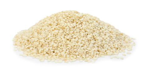 Pile of sesame seeds isolated on white