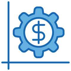 Economy Blue White Icon