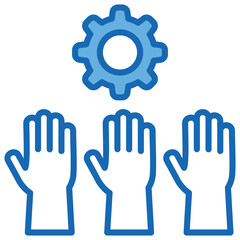 Participation Blue White Icon