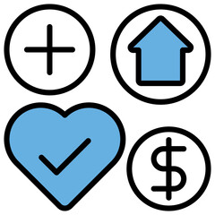 Welfare Blue Black Icon