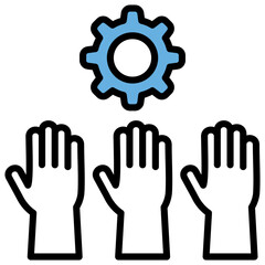 Participation Blue Black Icon