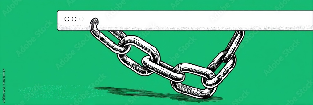 Fototapete Broken Link Chain in URL Bar Symbolizing Website Issues and Connectivity Problems Affecting Digital Navigation