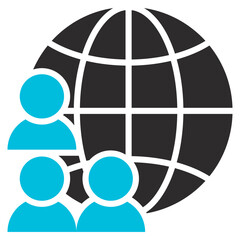 Society Glyph Blue Grey Icon