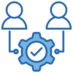 Obraz premium Cooperation Blue White Icon