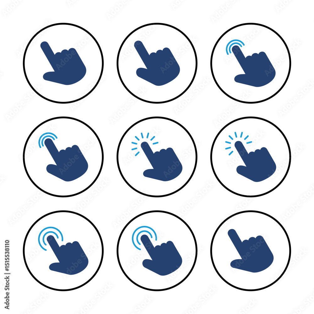 Poster hand cursor icon. cursor icon vector. hand cursor icon click