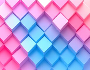 Obraz premium Abstract geometric pattern of overlapping cubes in pastel colors