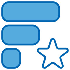 Rate Blue White Icon Editable Stroke