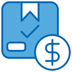 Purchasing Blue White Icon Editable Stroke