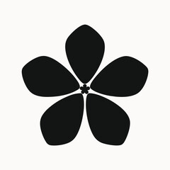 Fototapeta premium Simple Black and White Flower Icon Elegant Floral Design Element