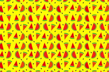 Seamless pattern of watermelon background. Perfect for  wallpaper, background, packaging product, textile, fabric and other commercial needs.