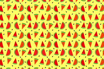 Seamless pattern of watermelon background. Perfect for  wallpaper, background, packaging product, textile, fabric and other commercial needs.