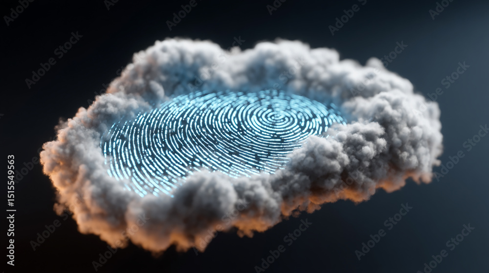 Poster integrating fingerprint technology with cloud computing for enhanced security solutions