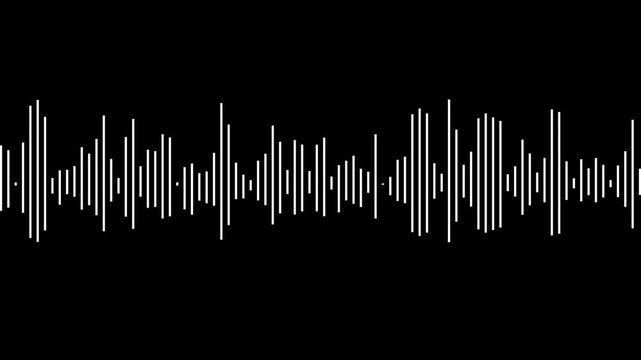 Dynamic equalizer visual effect, Abstract sound waves, Digital simple equalizer (sound wave), on isolated background.Sound Wave Animated audio waveform spectrum animation.4k