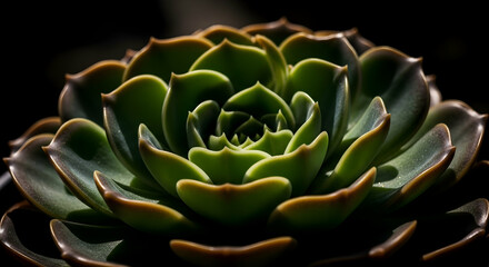 Intricate Rosette: A Captivating Close-Up of a Succulent's Geometric Beauty