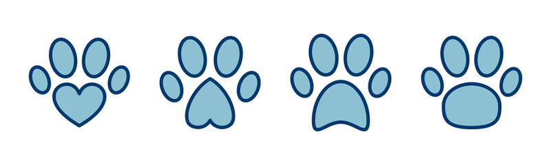 Paw icon vector isolated on white background. Paw Print icon