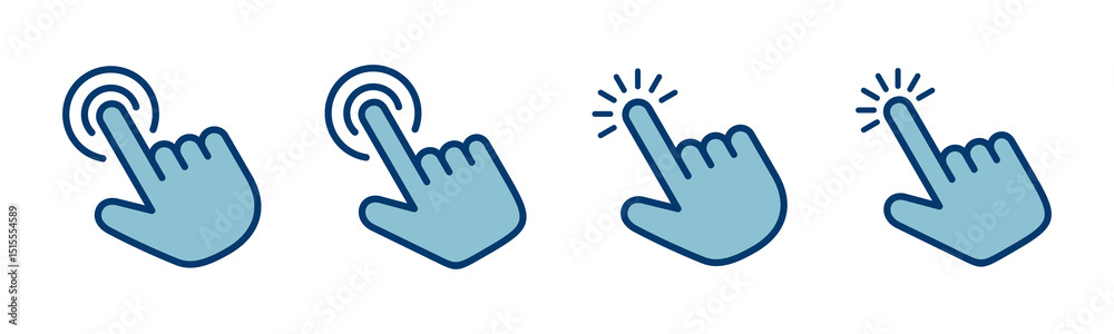 Poster hand cursor icon vector isolated on white background. hand click icon. finger pointer vector
