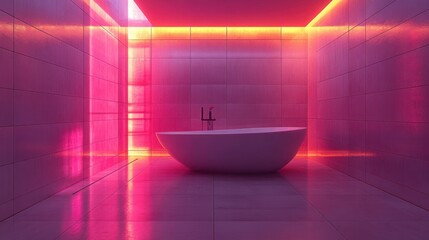 Modern, vibrant bathroom with sleek design