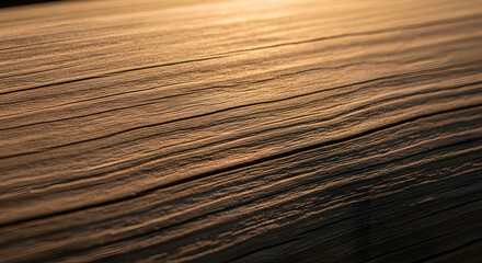 Fototapeta premium Warm Tones Showcase the Grain and Texture of a Rustic Wooden Surface
