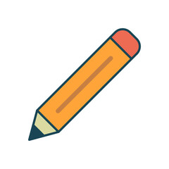 User Interface Icon Featuring a Sharpened Yellow Pencil Used to Indicate Modify or Annotate Content Option