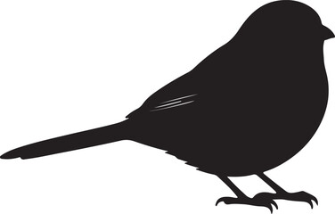 Bearded Tit Silhouettes Vector