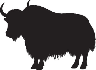 Domestic Yak Silhouette Side View