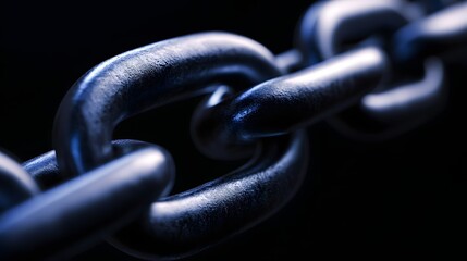 Close-up view of a metal chain link.