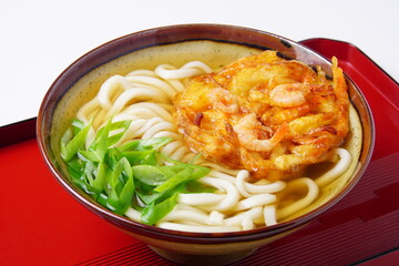 海老かき揚げ天婦羅うどん