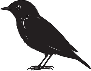 Black-throated Warbler Side View Silhouettes