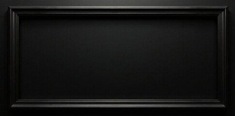 Obraz premium Subtle black frame on deep black background Elegant, sophisticated style , interior, refined, picture frame
