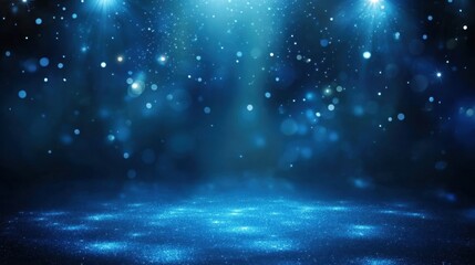 Obraz premium Sparkling Blue Stage Background.