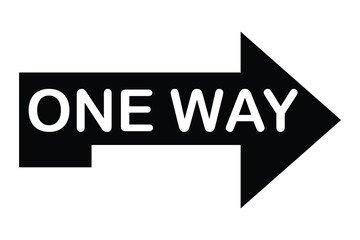 one way signpost icon, road sign isolated on white background.