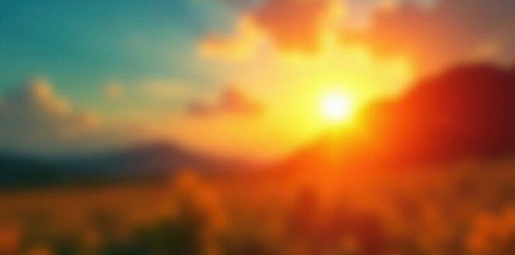 Shiny sun, summer solstice card, blurred effect, intense heat, vector, solstice