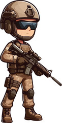 cartoon of soldier