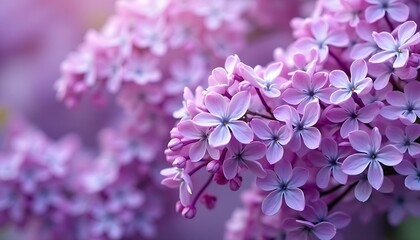 Fototapeta premium Lilac blossom flowers floral spring purple blooms flowering plant garden nature beauty