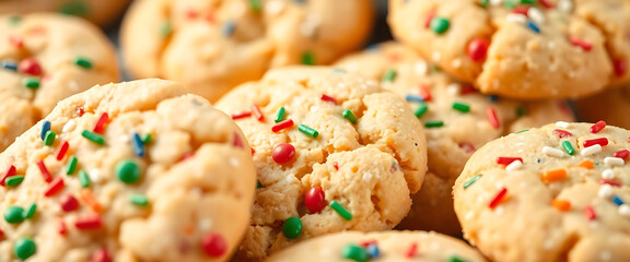 bunch of cookies with sprinkles on them