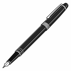 Elegant black fountain pen writing instrument