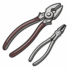 Two types of pliers tools repair equipment