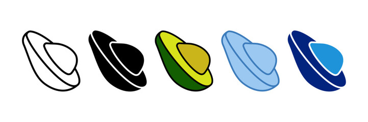 Avocado Half Icon Element For Design