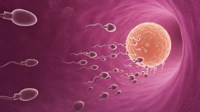 AI Generated Human Reproduction Sperm and Egg Visual Illustration