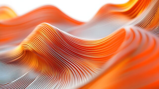 Abstract wavy lines of orange and gray.