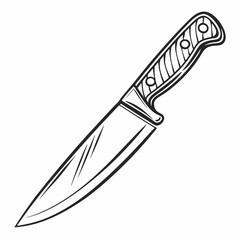 Professional chef knife cutout transparent background