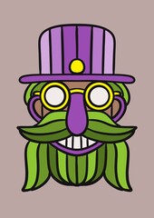 Doodle vintage trippy psychedelic illustration