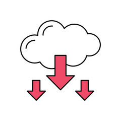 Cloud Download Vector icon