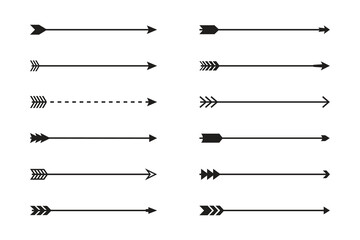 A set of twelve distinct arrow designs