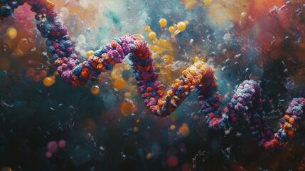 Fototapeta premium Advances in genetic sequencing technology innovations in molecular biology and digital art in scientific environments