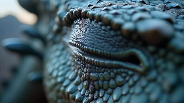 Extreme close-up of reptile's skin texture reveals its intricate, detailed patterns