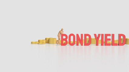 The Bond yields and coins for Business concept 3d Rendering.